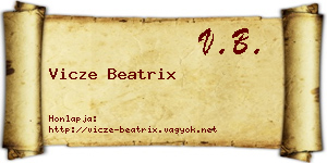 Vicze Beatrix névjegykártya